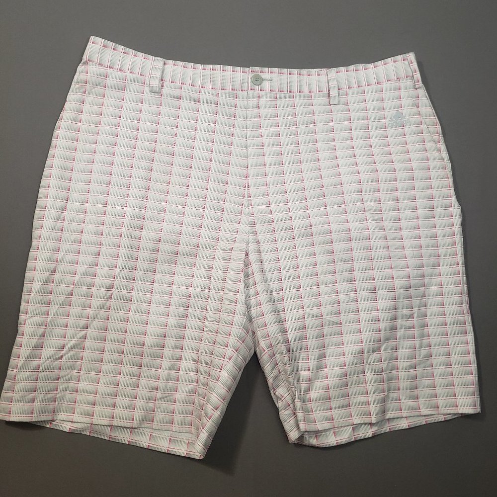 Adidas Climalite Mens Golf Shorts 40 Patterned Flat Front Polyester